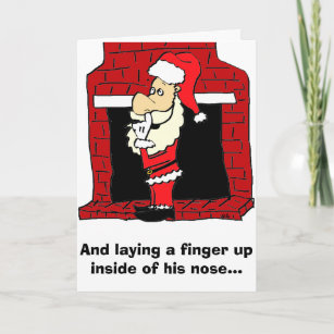 Santa Nose Pick Holiday Card