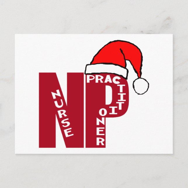 SANTA NP Big Red - NURSE PRACTITIONER Holiday Postcard (Front)