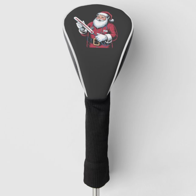 Santa Nurse Xmas Nursing Healthcare Worker   Golf Head Cover (Front)