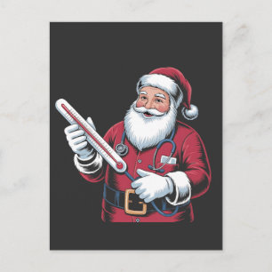 Santa Nurse Xmas Nursing Healthcare Worker Holiday Postcard