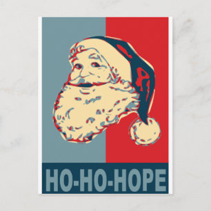 santa obama ho-ho-hope holiday postcard