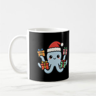 Santa Octopus Christmas Coffee Mug