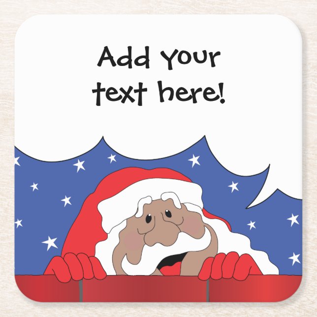 Santa of Colour Says Square Paper Coaster (Front)