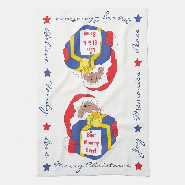 Santa of Colour Says Tea Towel (Vertical)