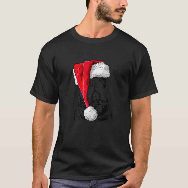 Santa Olde English Bulldog Christmas dog mom dog T-Shirt (Front)