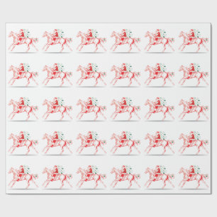 Santa on a Christmas Horse Wrapping Paper