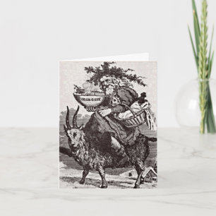 Santa on a Goat Greeting Card
