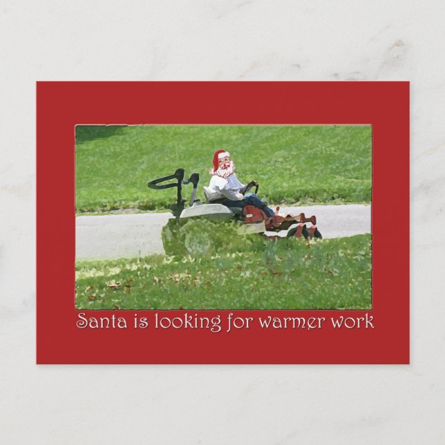 Santa on a lawnmower Holiday Customer Appreciation (Front)