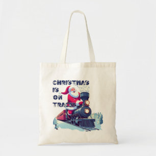 Santa On a Train Tote Bag