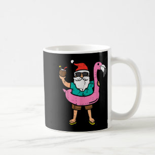 Santa On Flamingo Floatie Cute Christmas in July Coffee Mug