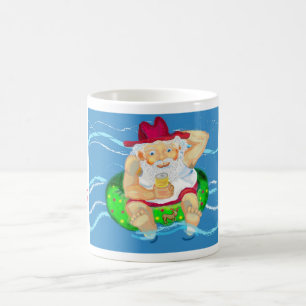Santa on holidays coffee mug