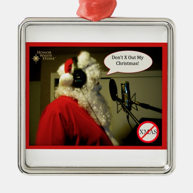 Santa on mic ornament (Front)