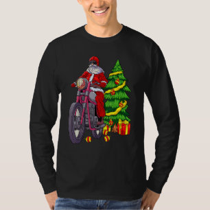 Santa On Motorcycle Biker Men Women Christmas Moto T-Shirt