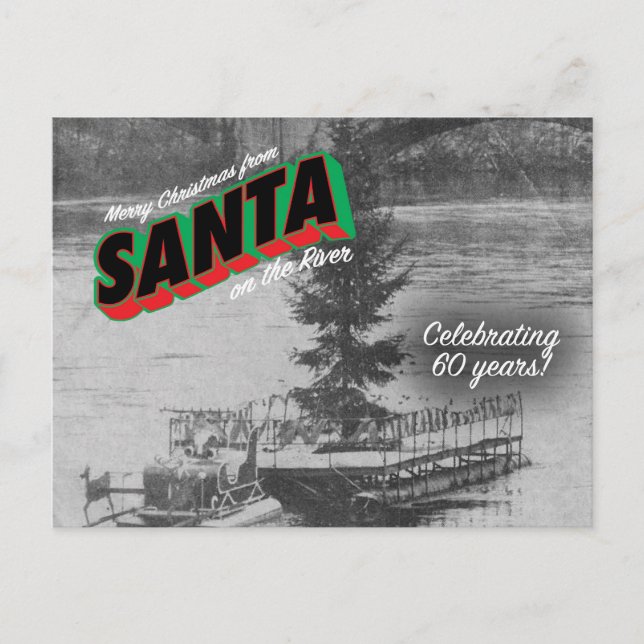 Santa on the River Postcard 4 (Front)