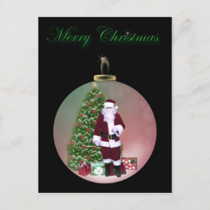 Santa ornament Christmas Card