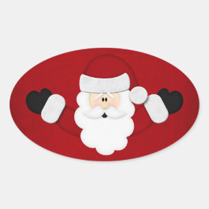 santa oval sticker