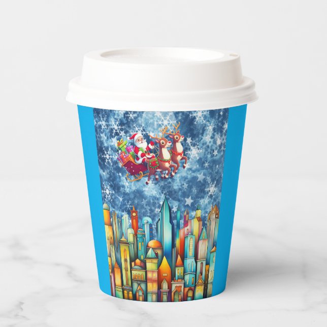 SANTA OVER THE CITY Paper cup (Front)