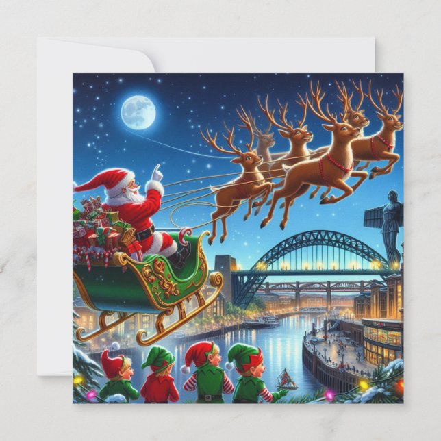 Santa over the Toon Holiday Card (Front)
