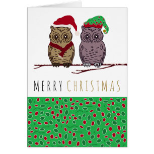Santa Owl and Elf Owl