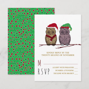 Santa Owl and Elf Owl RSVP Card