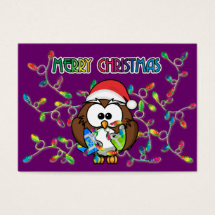 Santa owl & Christmas lights