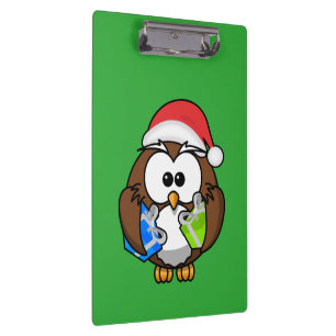 SANTA OWL CLIPBOARD