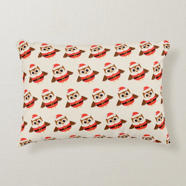 Santa Owl Decorative Cushion (Front)