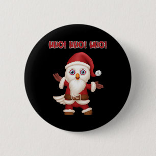 Santa Owl Festive Fun Christmas 6 Cm Round Badge