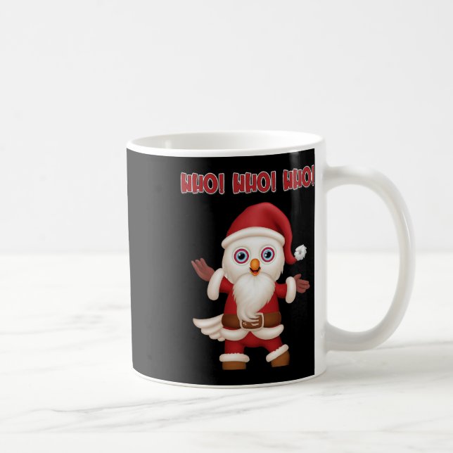 Santa Owl Festive Fun Christmas  Coffee Mug (Right)