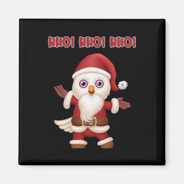 Santa Owl Festive Fun Christmas  Magnet (Front)