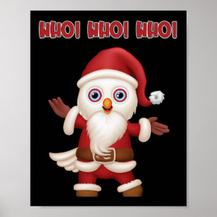 Santa Owl Festive Fun Christmas  Poster