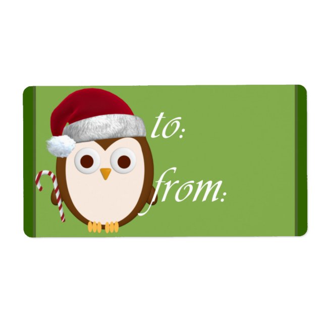 Santa Owl Gift Tags (Front)