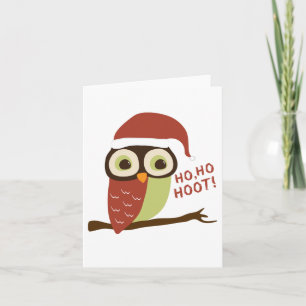 Santa Owl Ho Ho Hoot Christmas Cards