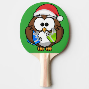 SANTA OWL PING PONG PADDLE