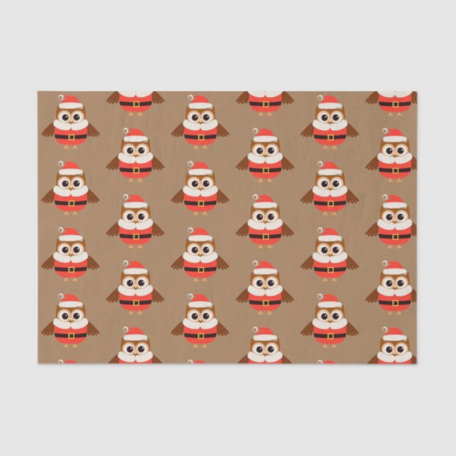 Santa Owl Tissue Paper (Front)