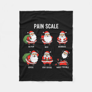 Santa Pain Scale Funny Christmas Design For Nurse  Fleece Blanket