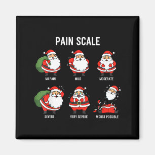 Santa Pain Scale Funny Christmas Design For Nurse  Magnet