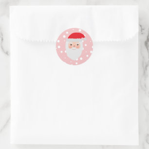 Santa Painting Cheery Illustration Classic Round Sticker