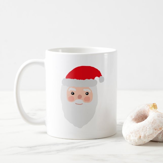 Santa Painting Cheery Illustration Coffee Mug (With Donut)
