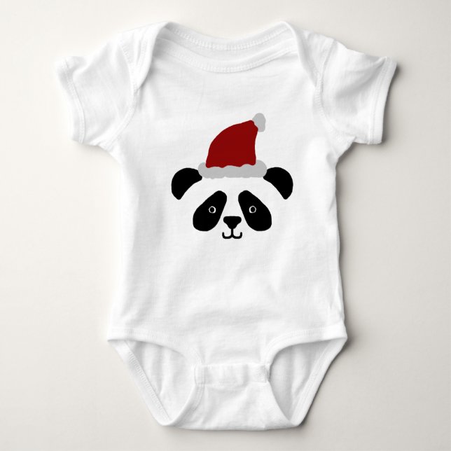 Santa Panda Baby Romper Bodysuit (Front)