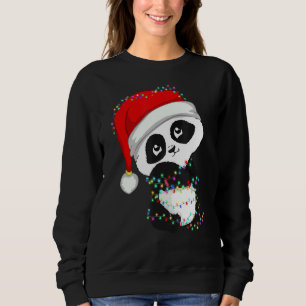 Santa Panda Christmas Lights Bear Lover Panda Chri Sweatshirt