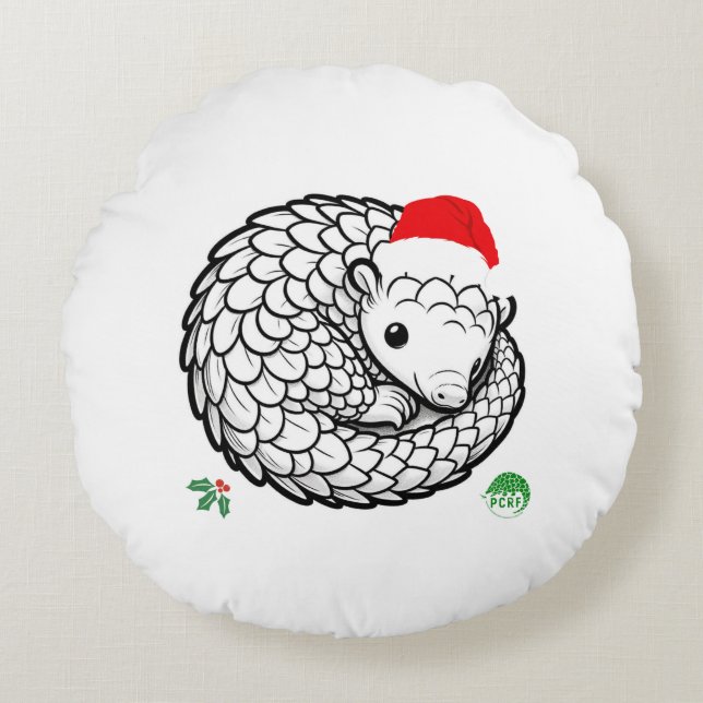 Santa Pangolin Pillow (Front)
