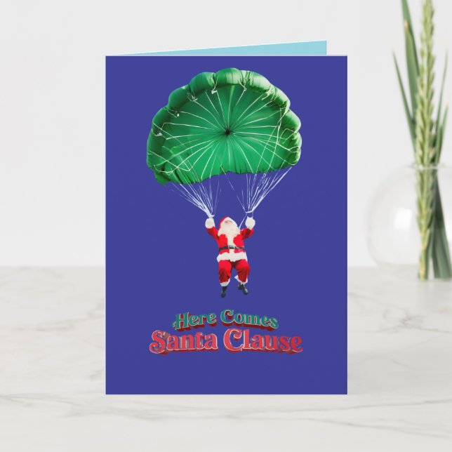 Santa Parachute Holiday Card (Front)