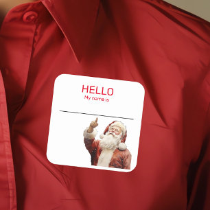Santa Party Name Tag Badge Christmas