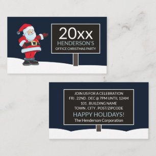 Santa Party Sign, Christmas Party Ticket Enclosure Card