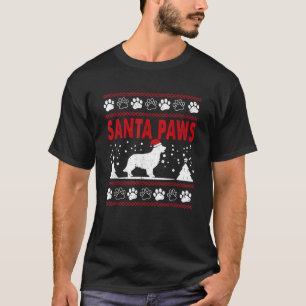 Santa Paw Golden Retriever Dog Merry Christmas Paj T-Shirt