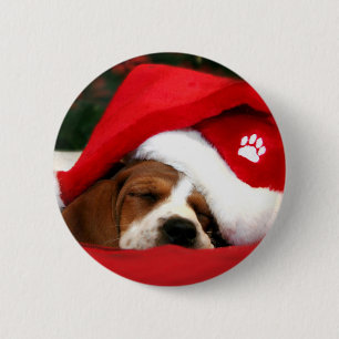 Santa Paws 6 Cm Round Badge