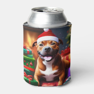 "Santa Paws: A Staffy’s Festive Surprise" Can Cooler