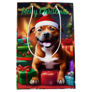 "Santa Paws: A Staffy’s Festive Surprise" Medium Gift Bag