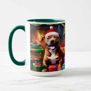 "Santa Paws: A Staffy’s Festive Surprise" Mug